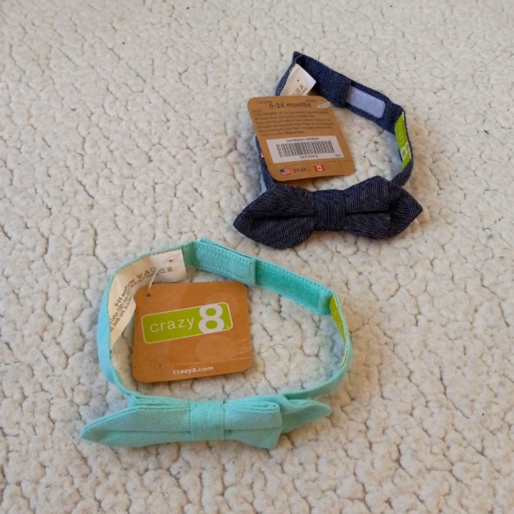 (2) NWT Blue Baby Bowties By Crazy 8